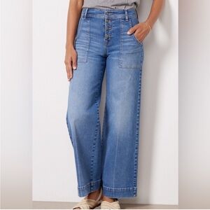 Evereve Light Blue Wide Leg Jeans